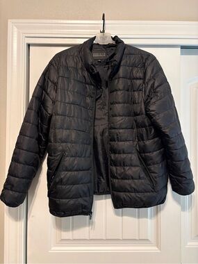 Perry Ellis Black Quilted Puffer Jacket